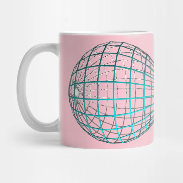 Structural grid sphere mandala (turquoise) by M[ ]